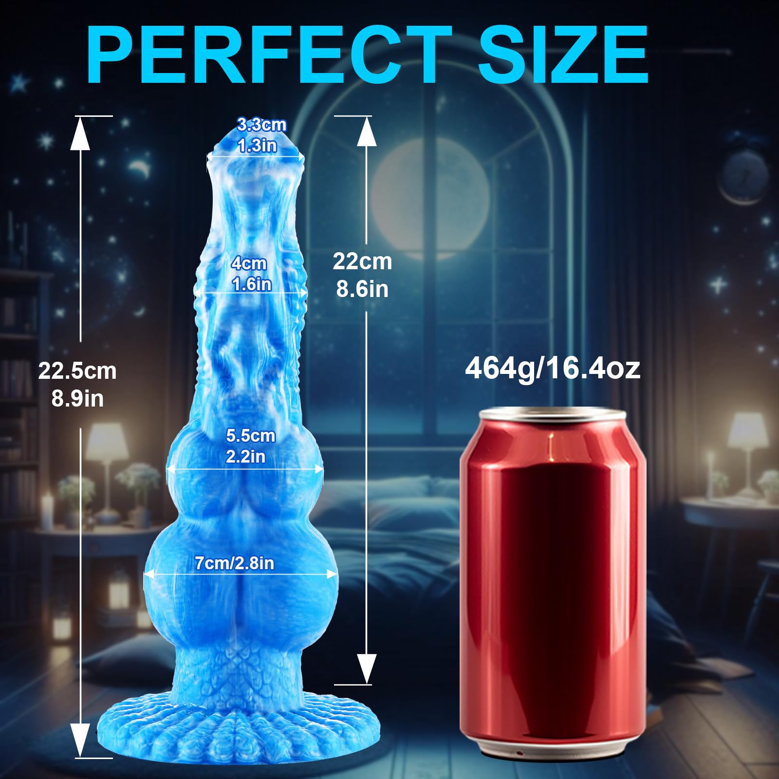 Dildo realistico a forma di drago, dildo spesso con 2 nodi da 22 cm, lungo dildo in silicone a forma di cane,dildo anale di mostro fantastico con ventosa,giocattolo per il punto G per coppie femminili