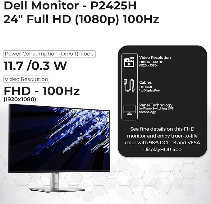 Monitor 24" Full HD IPS 100Hz con Ajuste de Altura miniatura 3