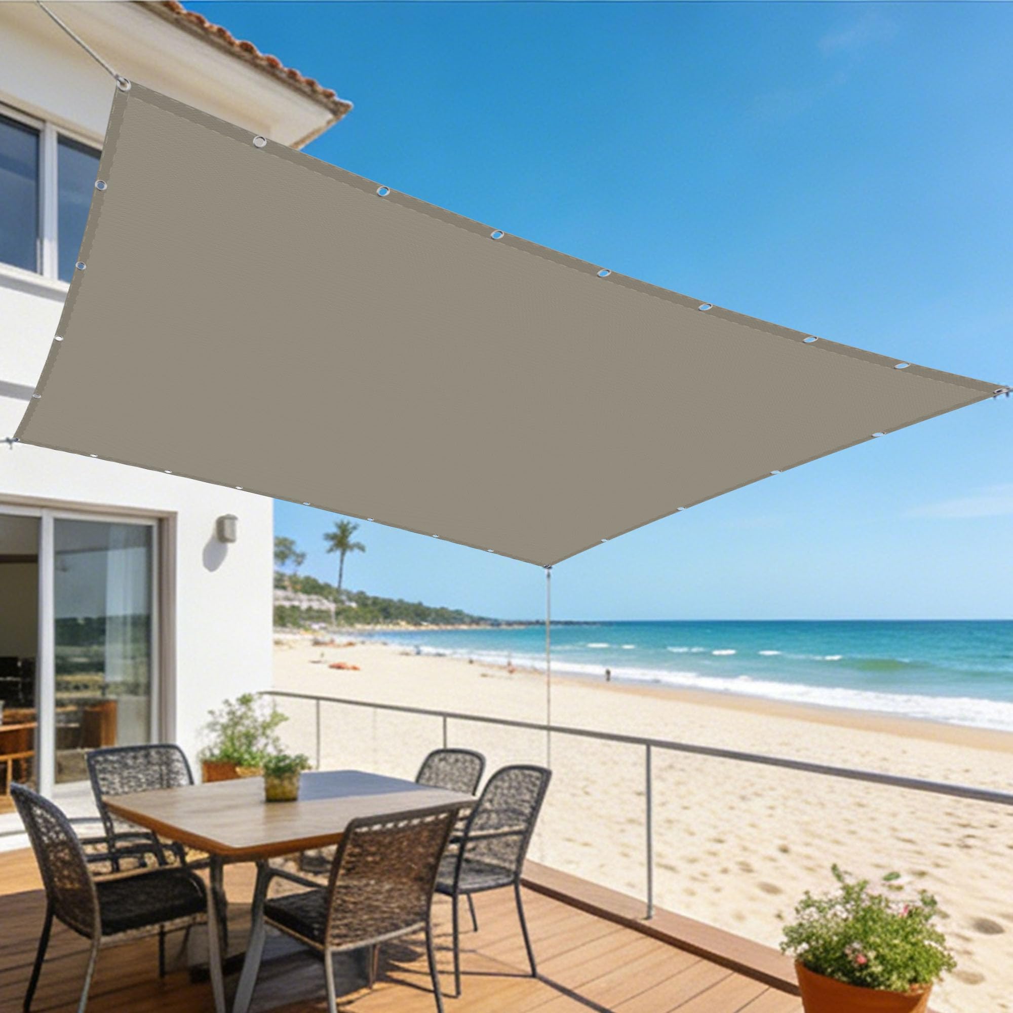 Voile d'ombrage étanche contre la pluie et les UV du jardin