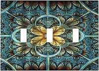 Vista 11 de Interruptor de Luz Cove Silla de Playa Paisaje Marino Océano Azul Placa de Pared de 3 Posiciones Placa de Interruptor de Luz Triple Palanca Costera