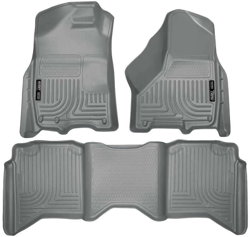 Tapetes Automotivos Weatherbeater Husky Liners para Ram 1500, 2500 e 3500 Crew Cab, Cinza, 3 peças – 99002