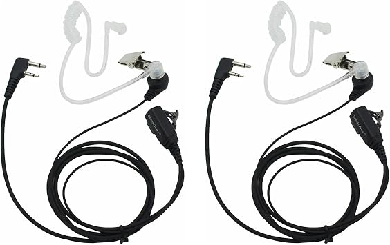 GoodQbuy 2 Pin PTT Mic Covert Acoustic Tube Earpiece Headset Compatible with Icom Radio IC-F24S IC-F31 IC-F3 IC-F3S IC-F4 Pack of 2