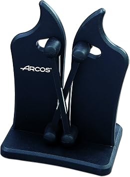 Arcos Professional Knife Sharpener. Premium Knife Sharpener. Effortlessly Sharpen and Safely Handle Your Knives. Made of ABS. Black Color. Keep Your Knives Razor-Sharp with Ease.