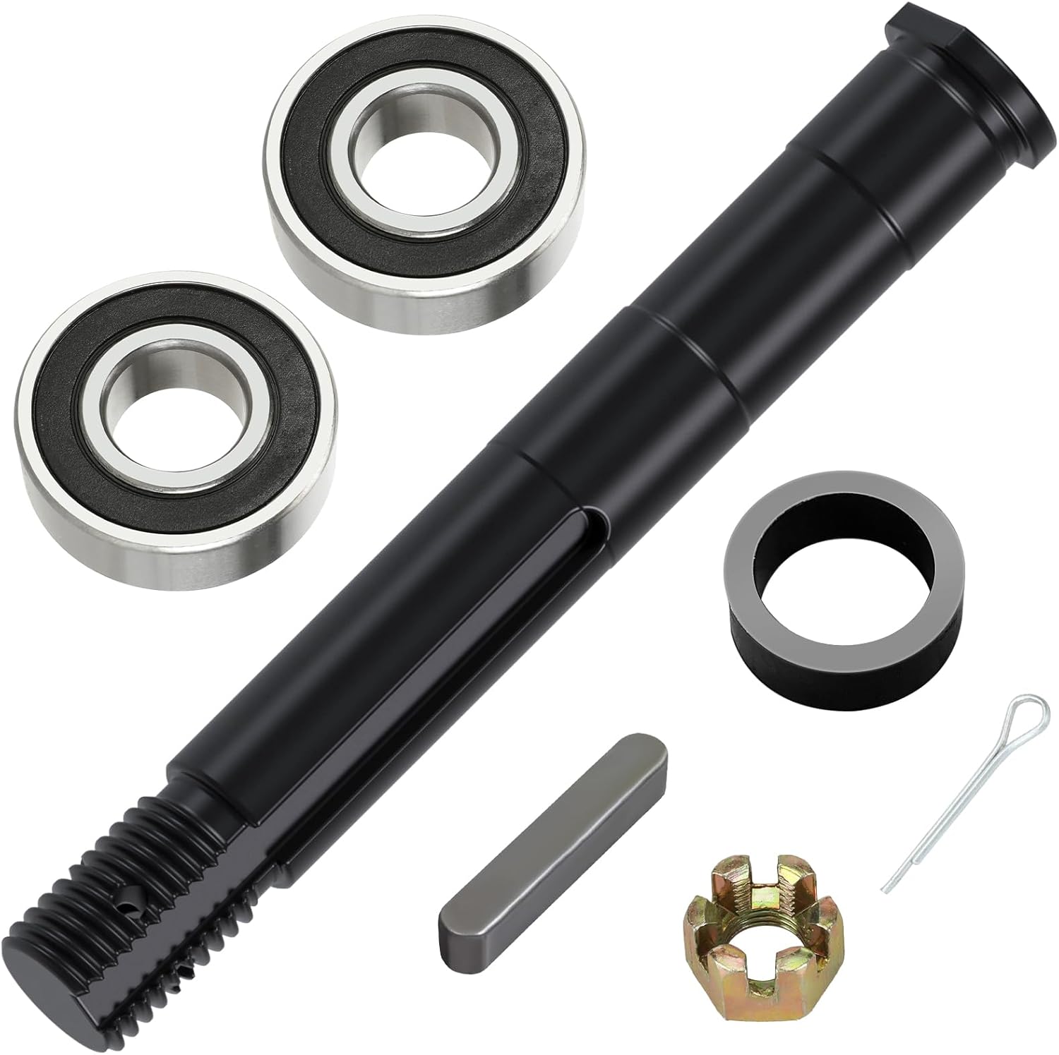 Mini Bike Jackshaft Sprocket Shaft Threaded Shaft Compatible with Coleman CT200U CT200U-EX BT200X Baja Warrior MB200 Axis M200 212cc 196cc Engine Minibike Powersports Parts with 6203RS Bearings