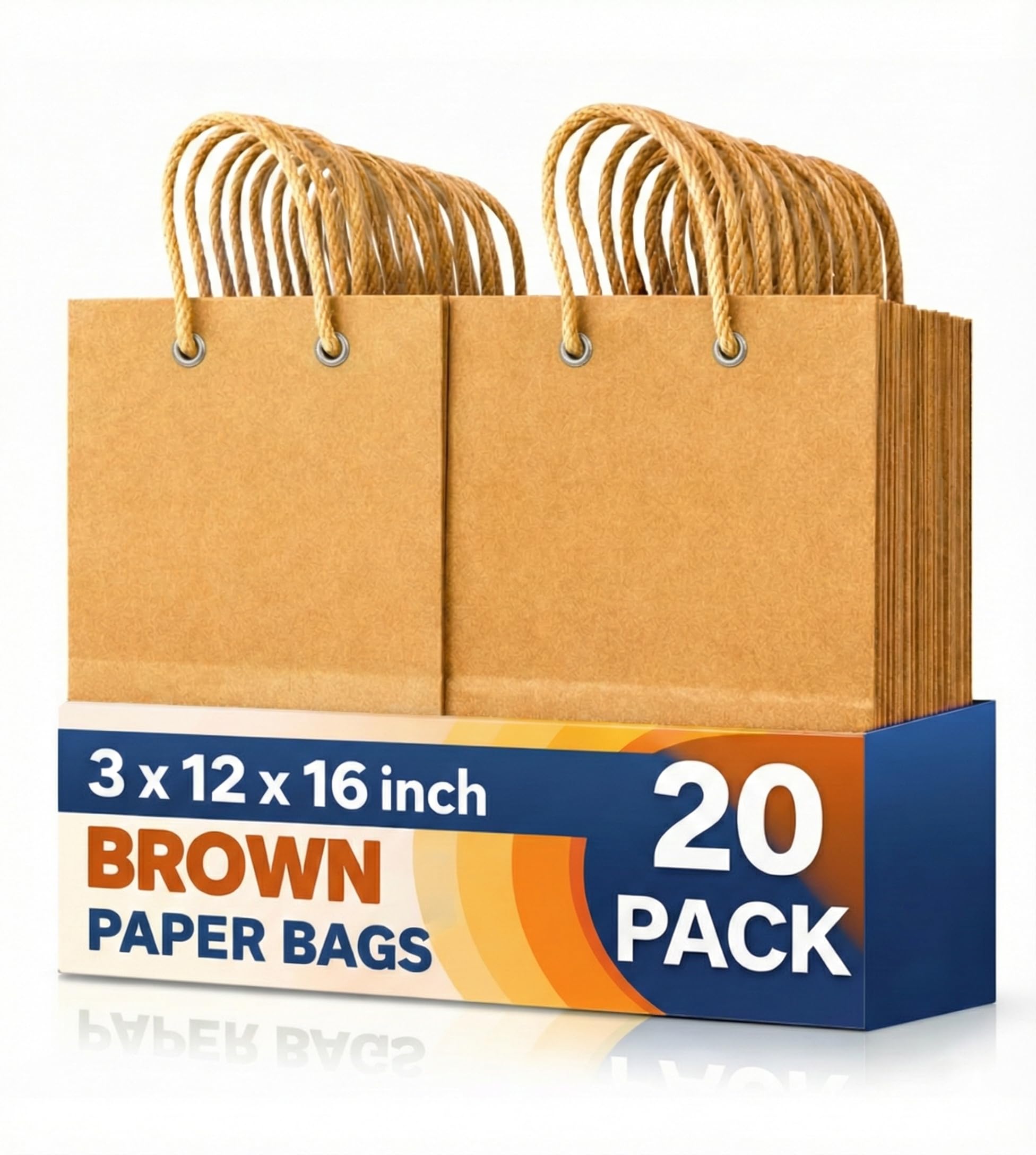 Large Brown Paper Bags - Pack of 50 -7 Large Brown Paper Bags - Pack of 50 -7