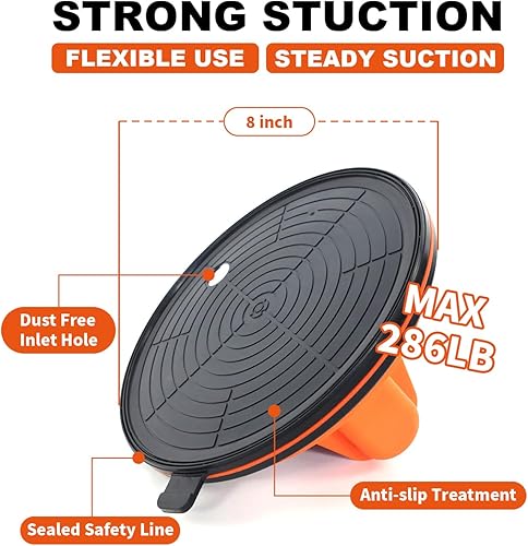 Miniatura 2 de Levantador eléctrico de succión de 8 pulgadas, elevador de panel de ventosa al vacío para levantar vidrio, azulejos, parabrisas automático,