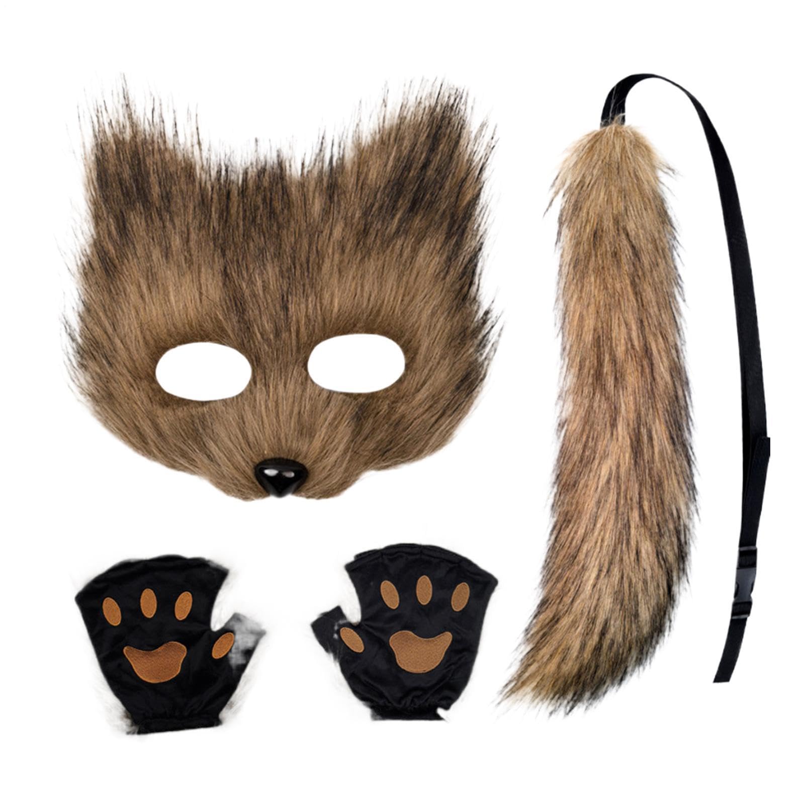 Costume da volpe per bambini, realistico, accessorio per cosplay