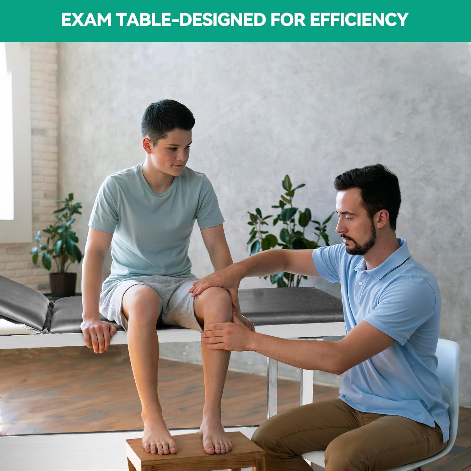 Adjustable Patient Treatment Table，Doctor Bed with Folding Legs is Stable and Durable，Folding Medical Exam Table Holds 500 lbs，for Clinical Examination 、Massage Table、Spa Beds、Beauty