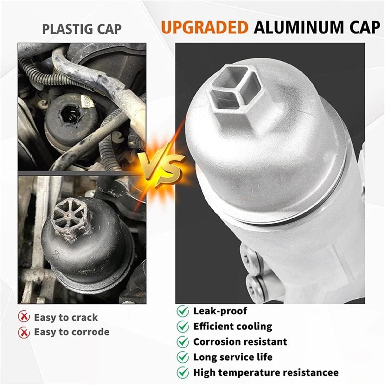 Compatibile con Jeep Chrysler RAM 3.6L V6 2011-2016 Compatibile con Jeep Compatibile con Grand Alloggiamento Motore in Alluminio Completo Filtro Olio Radiatore