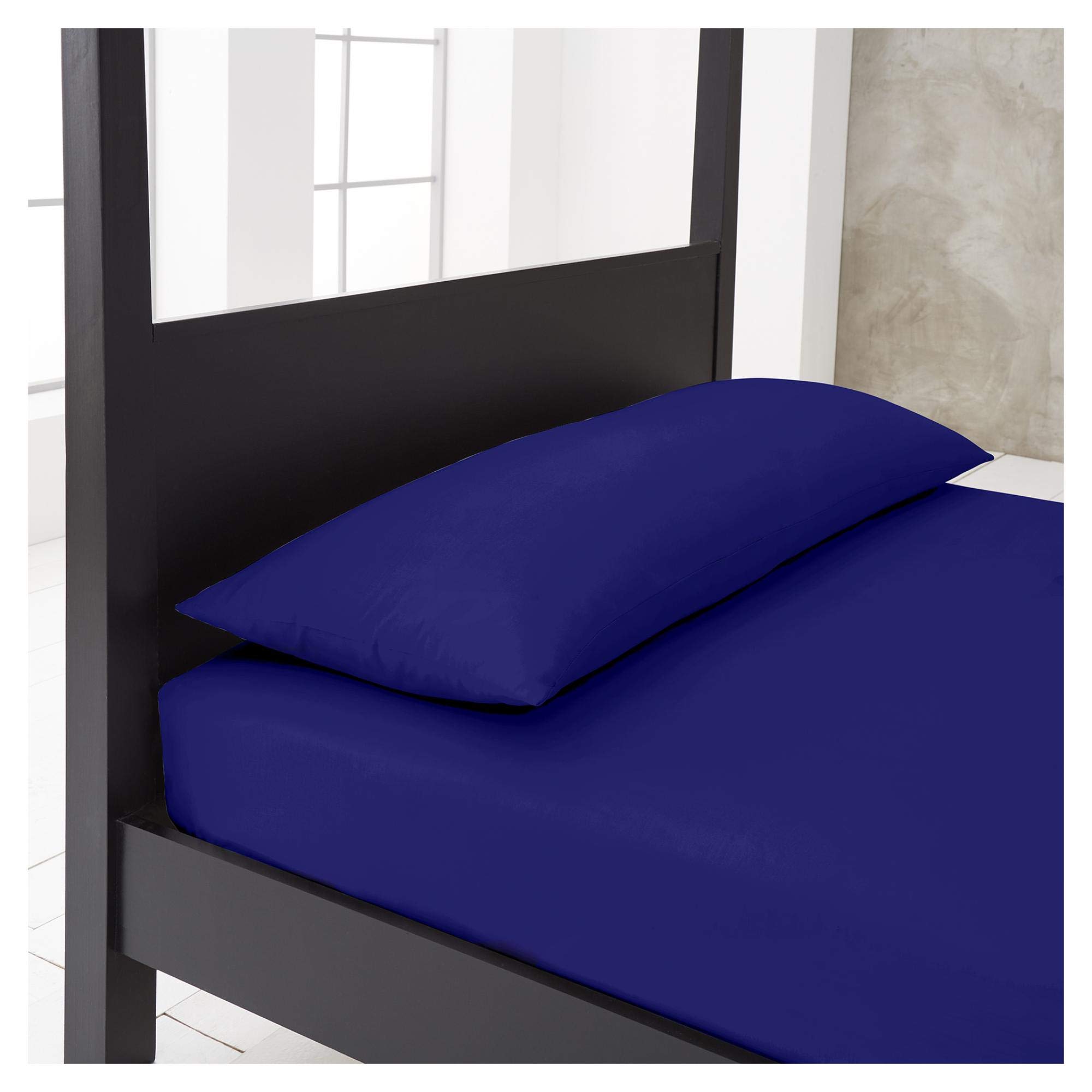 Gc Gaveno Cavailia Royal Blue Luxury Housewife Pillowcases 2 Pack, Non Iron Plain Dyed Pillow Cover, Polycotton Pillow Cases, 74X48 Cm