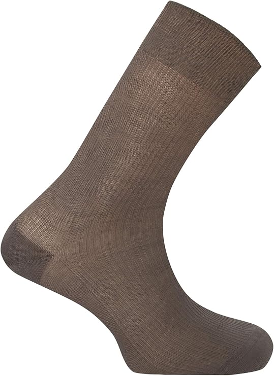 Calcetines Cortos Hombre Punto Blanco Hilo Escocia Canalé