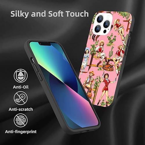 Miniatura 3 de Funda compatible con iPhone 13 Pro Max, diseño de cactus del suroeste del oeste, retro, rosa, pinup, para iPhone para niñas y mujeres, bonita funda