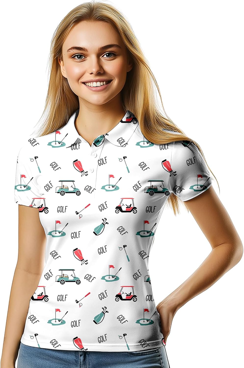 Womens Golf Shirt Funny Golf Shirts for Woman Short Sleeve Shirts for Tennis - Image 2