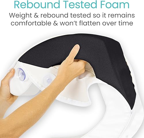 Miniatura 12 de Vive Cojín para asiento de inodoro (espuma acolchada suave), accesorio de baño acolchado suave fácil de limpiar, asientos alargados y estándar, dona