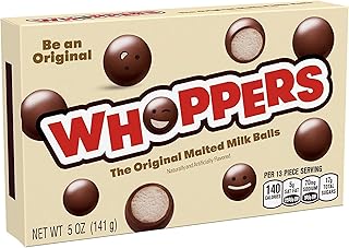 WHOPPERS Malted Milk Balls Candy, Movie Snack, 5 oz Box