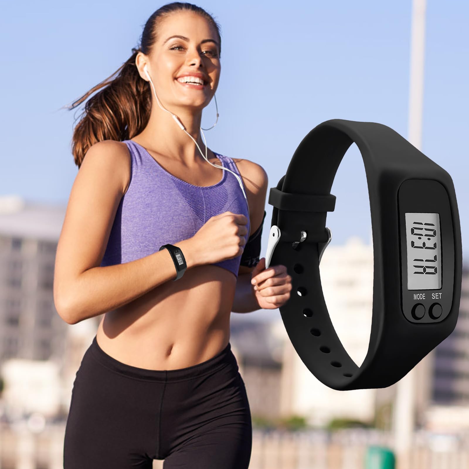 Mini Podometre électronique 3D, Podomètre Bracelet, Compteur de Pas, sans Application, Idéal pour La Marche, Le Fitness Et Les Trajets Quotidiens, Convient Aussi Bien Aux Hommes qu'aux Femmes