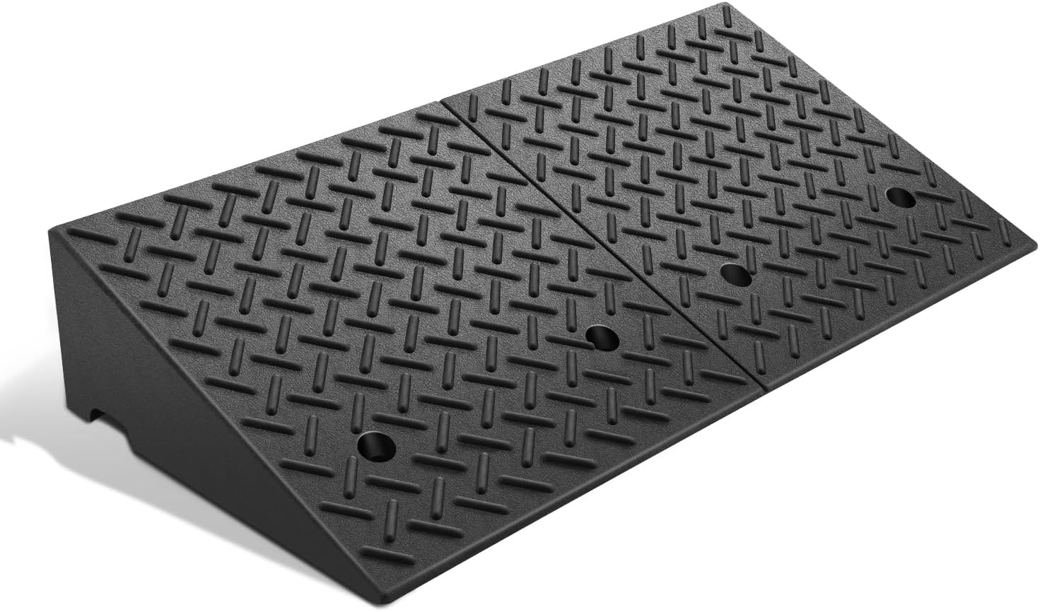 DNA MOTORING 7.9" Rise Rubber Curb Ramp Heavy Duty Loading Driveway Ramp Threshold Ramp 38.5 in L x 19.6 in W x 7.9 in H for Loading Dock, Warehouse, Wheelchair, Motorcycles, Cars, TOOLS-00654 7.9" 1pc