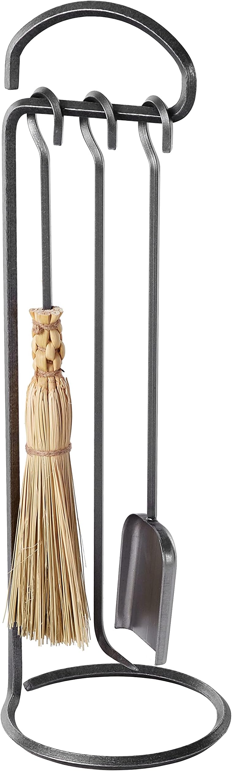 Enclume3 Piece Fireplace Tool Set with Stand, Hammered Steel