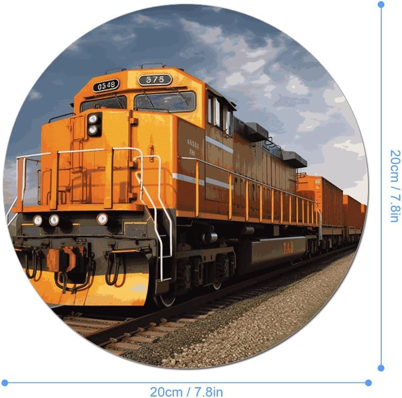 Round Freight Train Mouse Pad Cute Small Computer Mouse Mat Funny Mousepad with Non-Slip Rubber Base Waterproof Travel Mousepads for Home Decor Office Desk Accessories 7.8in image 2
