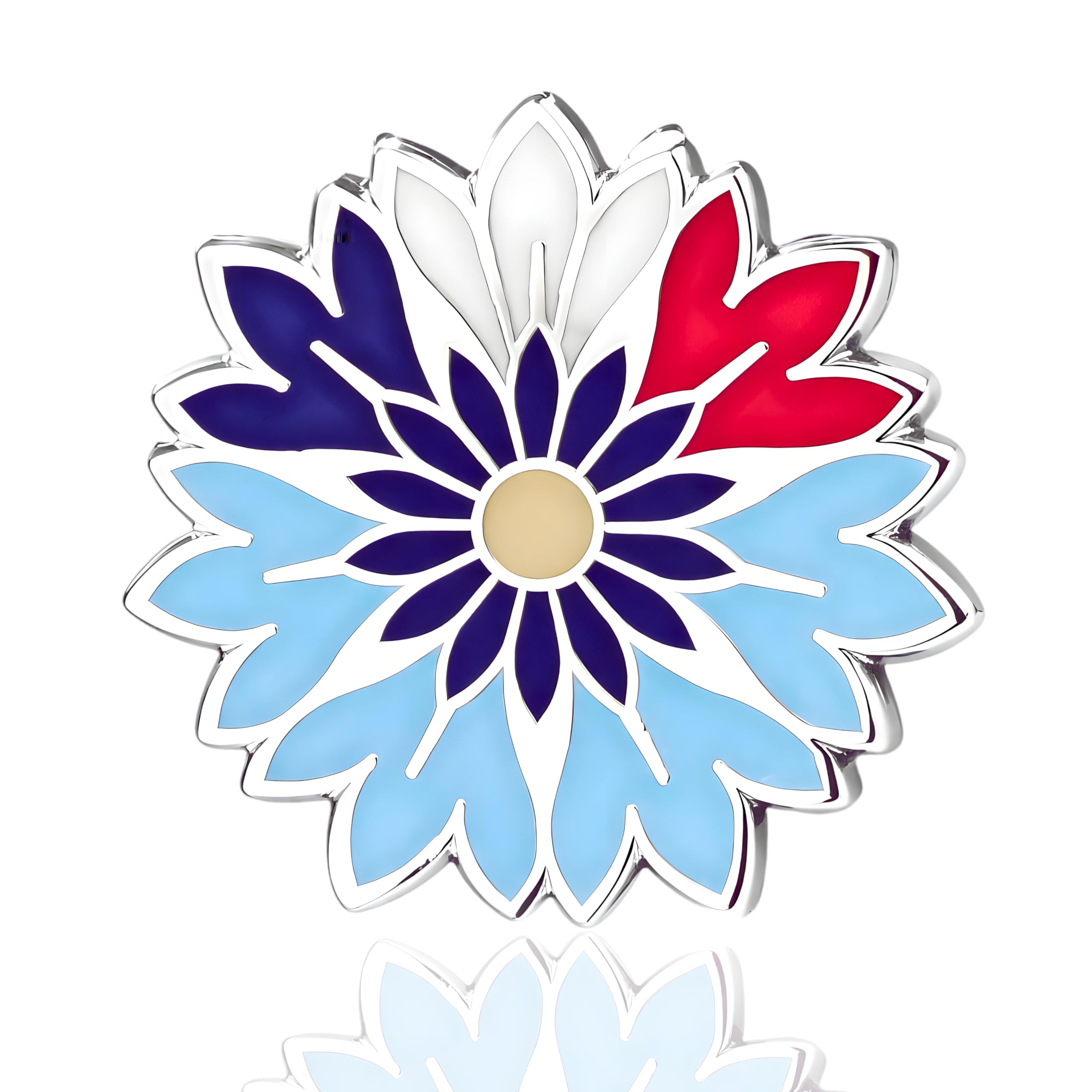 Lot Deux Pins Bleuet | Broche Fleur | Broche Costume Homme | Pin's Étoile | Pins Costume Homme | Pin Tricolore - 3