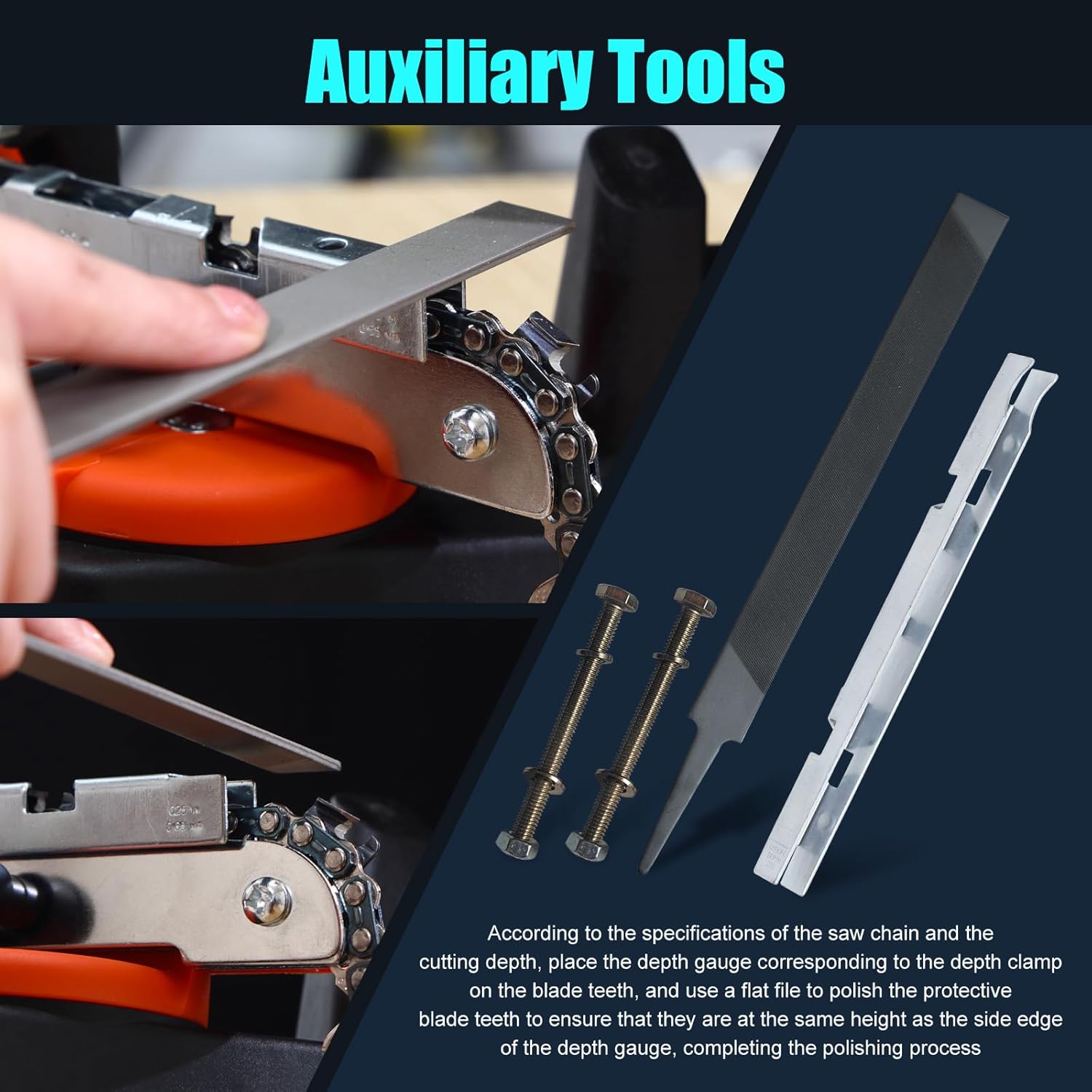 Electric Chainsaw Sharpener, 110V Electric Saw Chain Blade Sharpener, Professional Bench Chain Saw Sharpening Tool with 2 Grinding Wheels Fit 1/4"-043 to 0.404" Pitch Chains