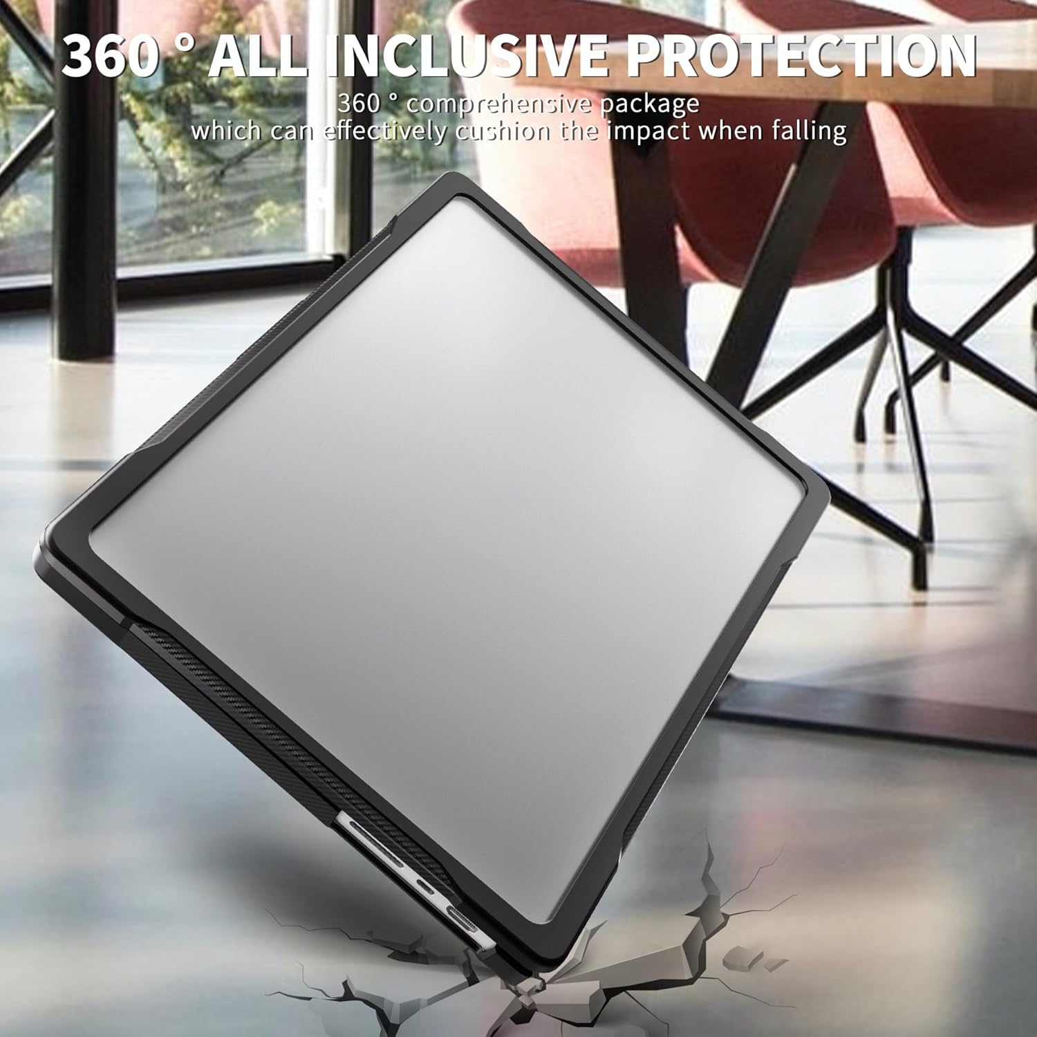 Multi-Viewing Stand Folio Case Cover Transparent Back Shell Compatible with MacBook Pro 14" 2021/2023 A2442/A2779/M3 A2918/A2992/Pro 14" 2024 M4 A3112/A3185/A3401 Slim Shockproof Rugged TPU Protective