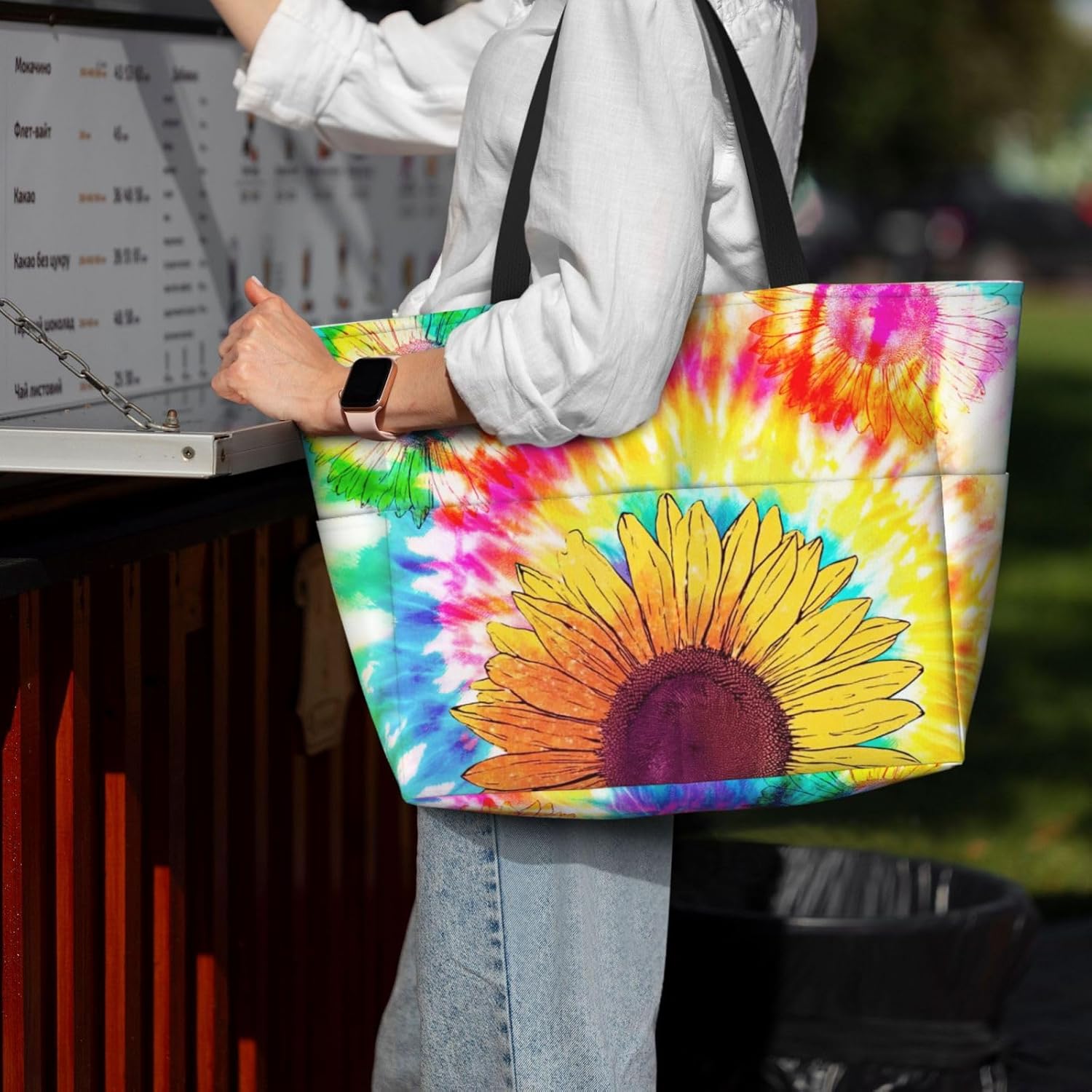 Beach Bags for Women Large Waterproof Sandproof Swim Pool Bag with Dry Wet Seperated Pocket Utility Tote Bag