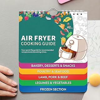 Air Fryer Cheat Sheet Magnets Cooking Guide Booklet: Over 200 Foods & Cooking Times Chart - Instant Air Fryer Accessories for Effortless Frying!