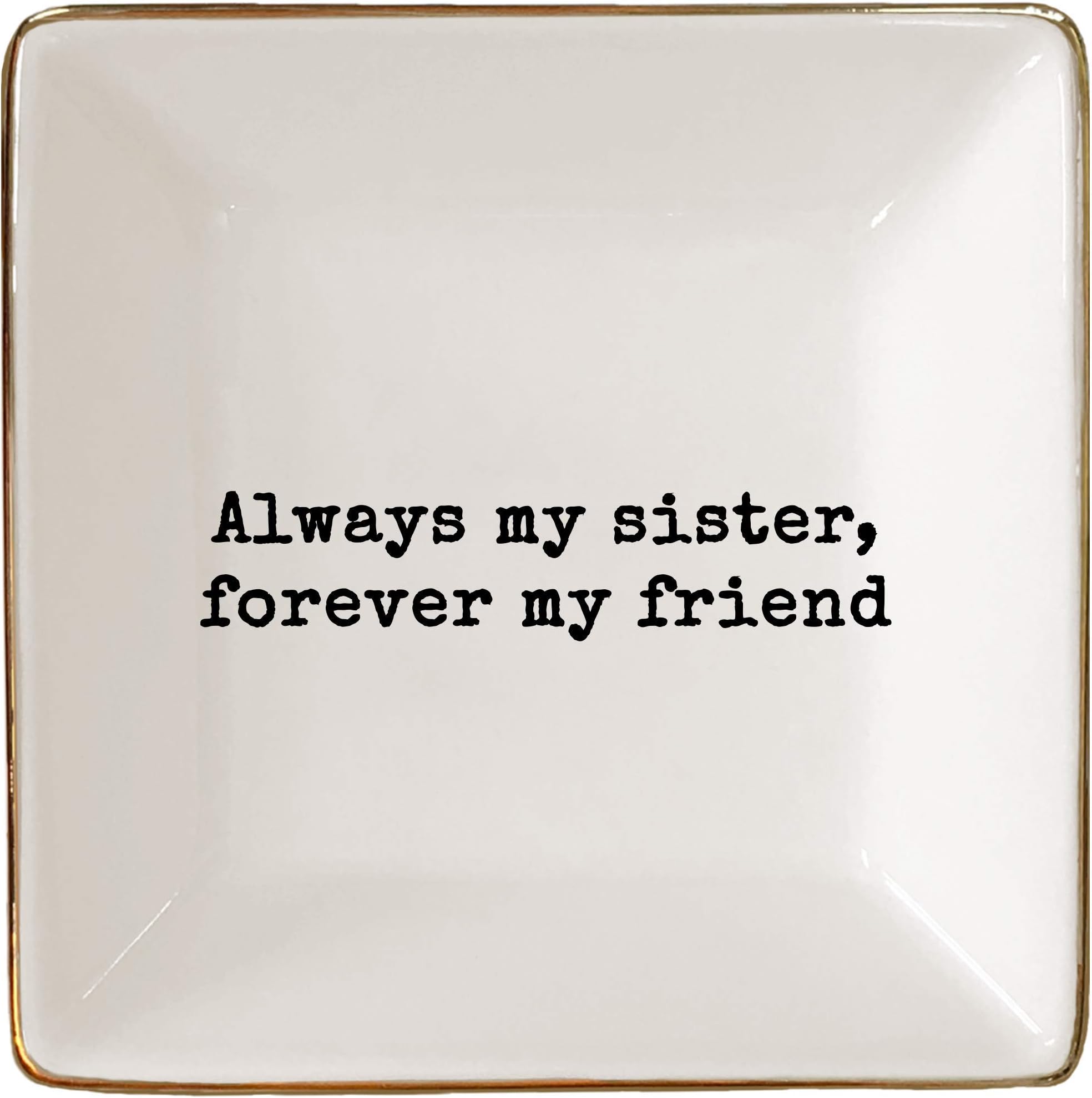 Sister Gift | Jewelry Ring Holder | Elegant Trinket Tray Organizer Dish by Simply Charmed