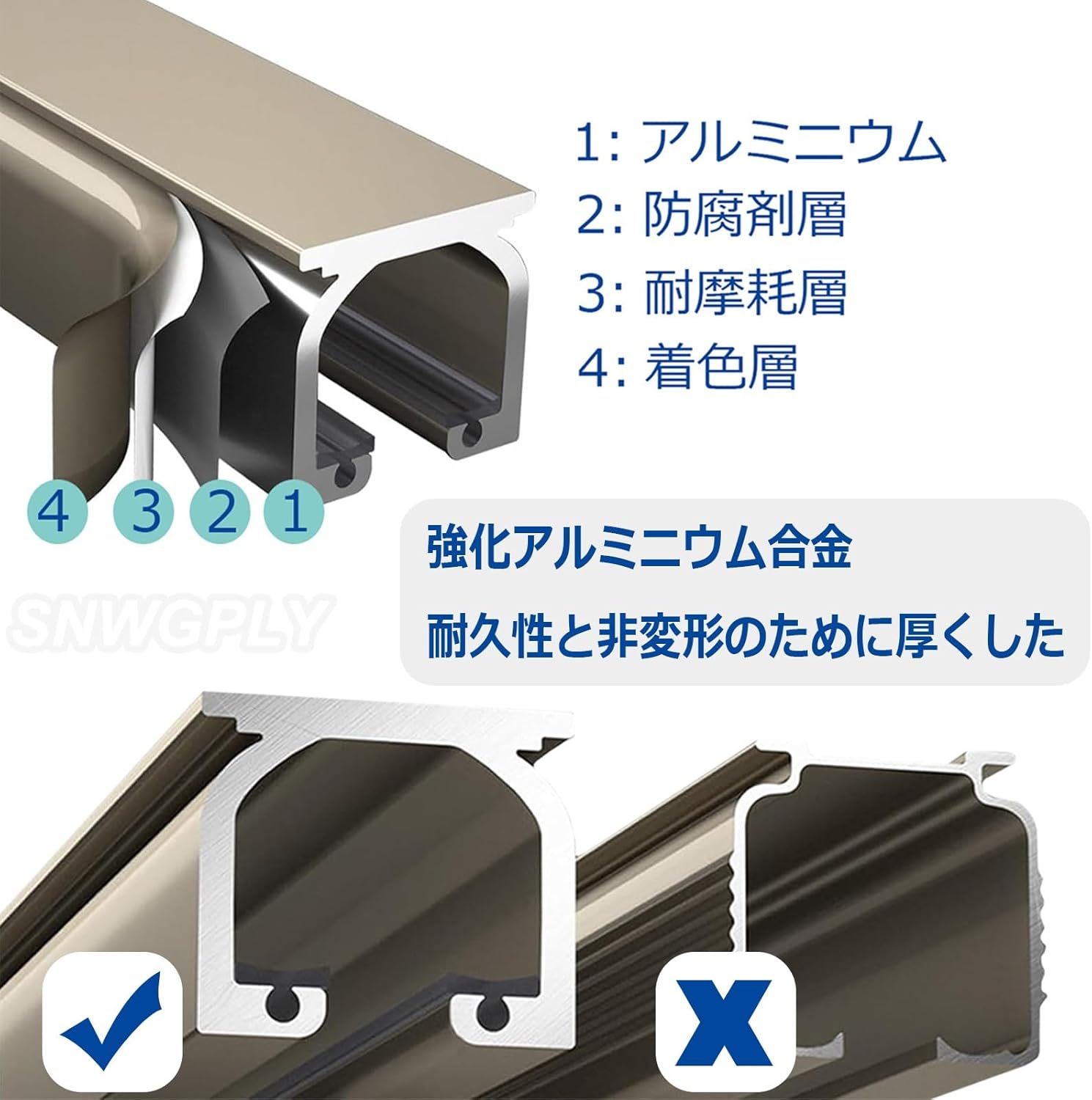 カーテンロッド直線レール 70 150 260cm 重量用カーテンレール 壁付け・天井付け カーテントラック バスルーム 間仕切り