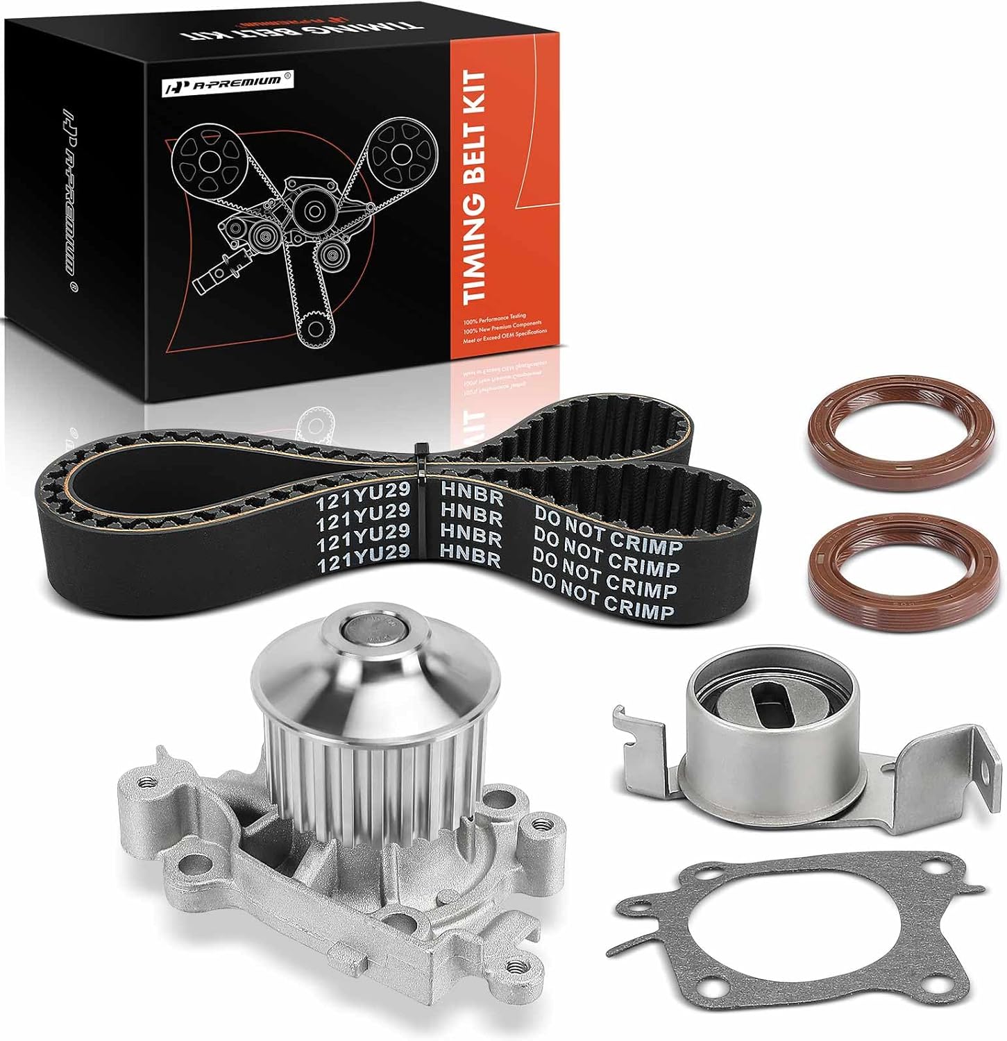 A-Premium Engine Timing Belt Kit with Water Pump Compatible with Mitsubishi Lancer 2002-2007 - 1.9L