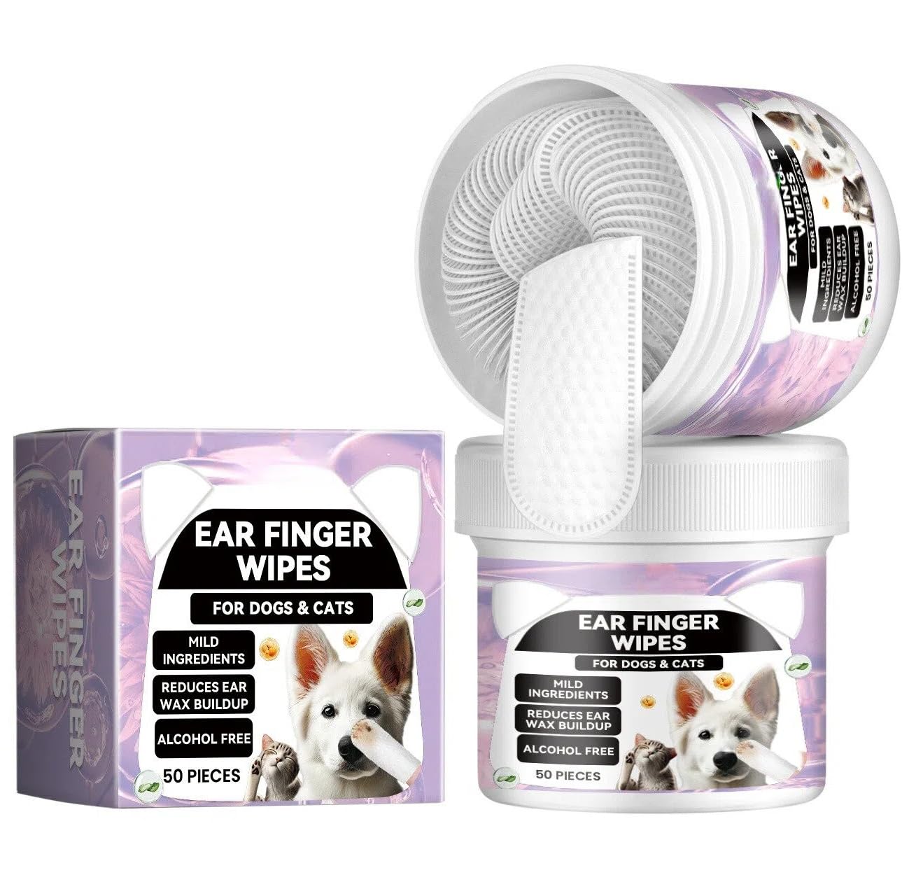 Gentle Pet Eye Cleaning Wipes for Dogs and Cats Tear Stain Remover Pads with Soothing Chamomile and Aloe Formula Unscented Grooming Wipes for Sensitive Eyes — view 10
