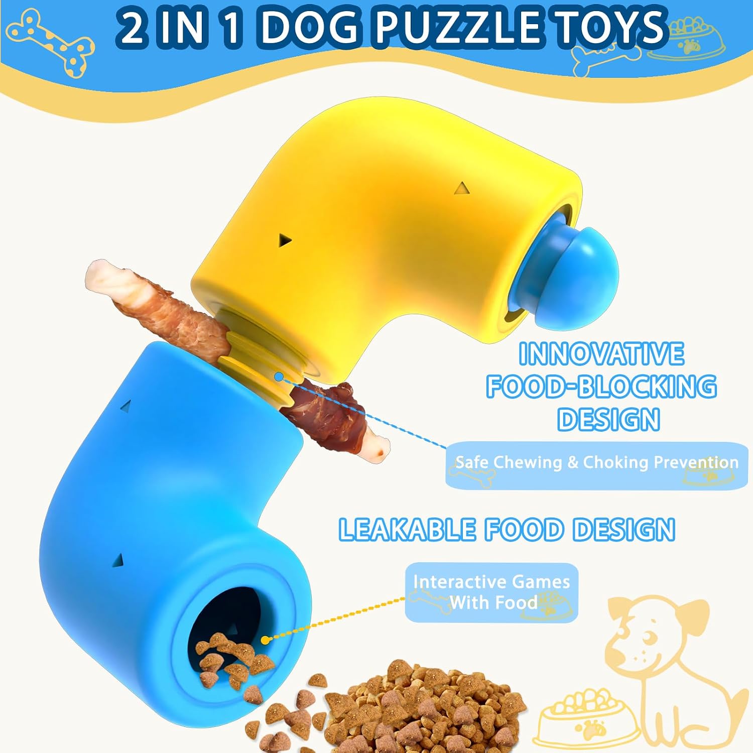 YZHDUXIU Christmas Dog Toys, 11 Pcs Christmas Toys for Small Dogs + 6 Pcs Dog Puzzle Toys