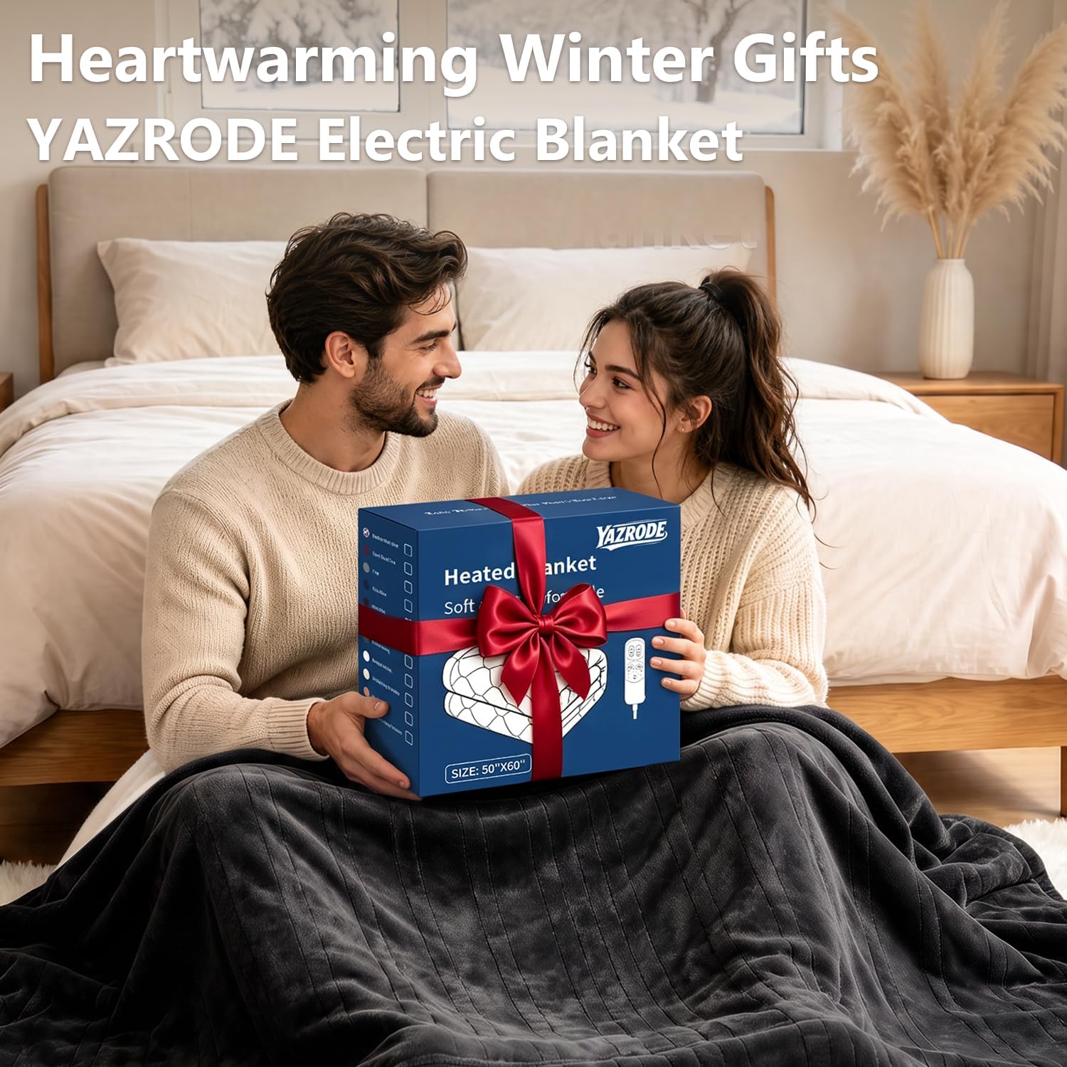 Heated Blanket Electric Throw, 4 Heat Settings 4Hour Auto Shut Off