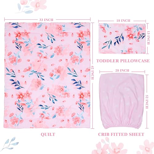 Miniatura 5 de JISEN Juego de ropa de cama de 3 piezas para cuna, funda de almohada para cuna, funda de almohada de microfibra suave estampada para bebés, niños o