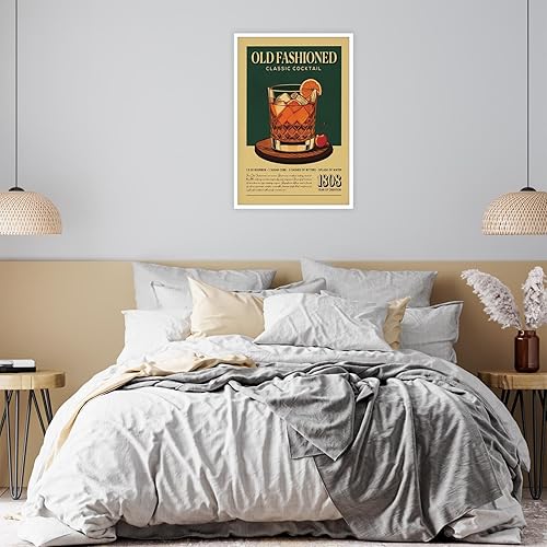 Miniatura 9 de Póster de cóctel vintage a la antigua, arte de pared, lienzo retro, impresiones en lienzo para el hogar, dormitorio, apartamento, hotel, sala de