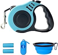Vista 39 de Correa retráctil para perros pequeños y medianos, automática, telescópica, para mascotas, 10/16 pies, duradera y práctica, con recipiente plegable