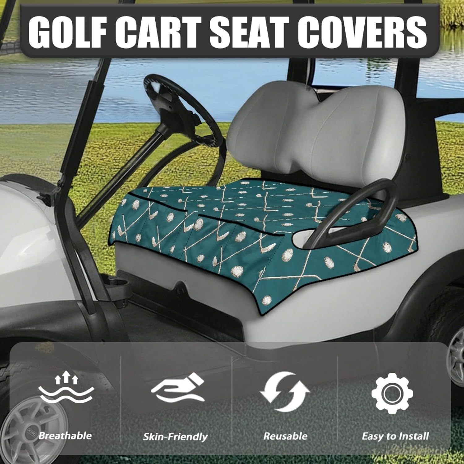 Golf Cart Seat Covers Universal Golf Cart Seat Cover Blanket Cushion Cover Sports Golf Cart Accessories