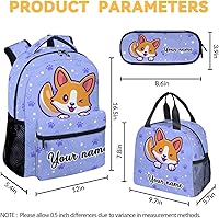Vista 4 de Linda mochila Corgi, mochila escolar de 16 pulgadas con correas ajustables, duradera, ligera, mochila escolar