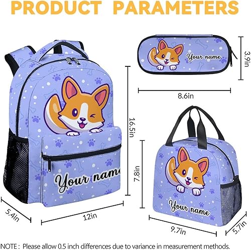Miniatura 4 de Linda mochila Corgi, mochila escolar de 16 pulgadas con correas ajustables, duradera, ligera, mochila escolar