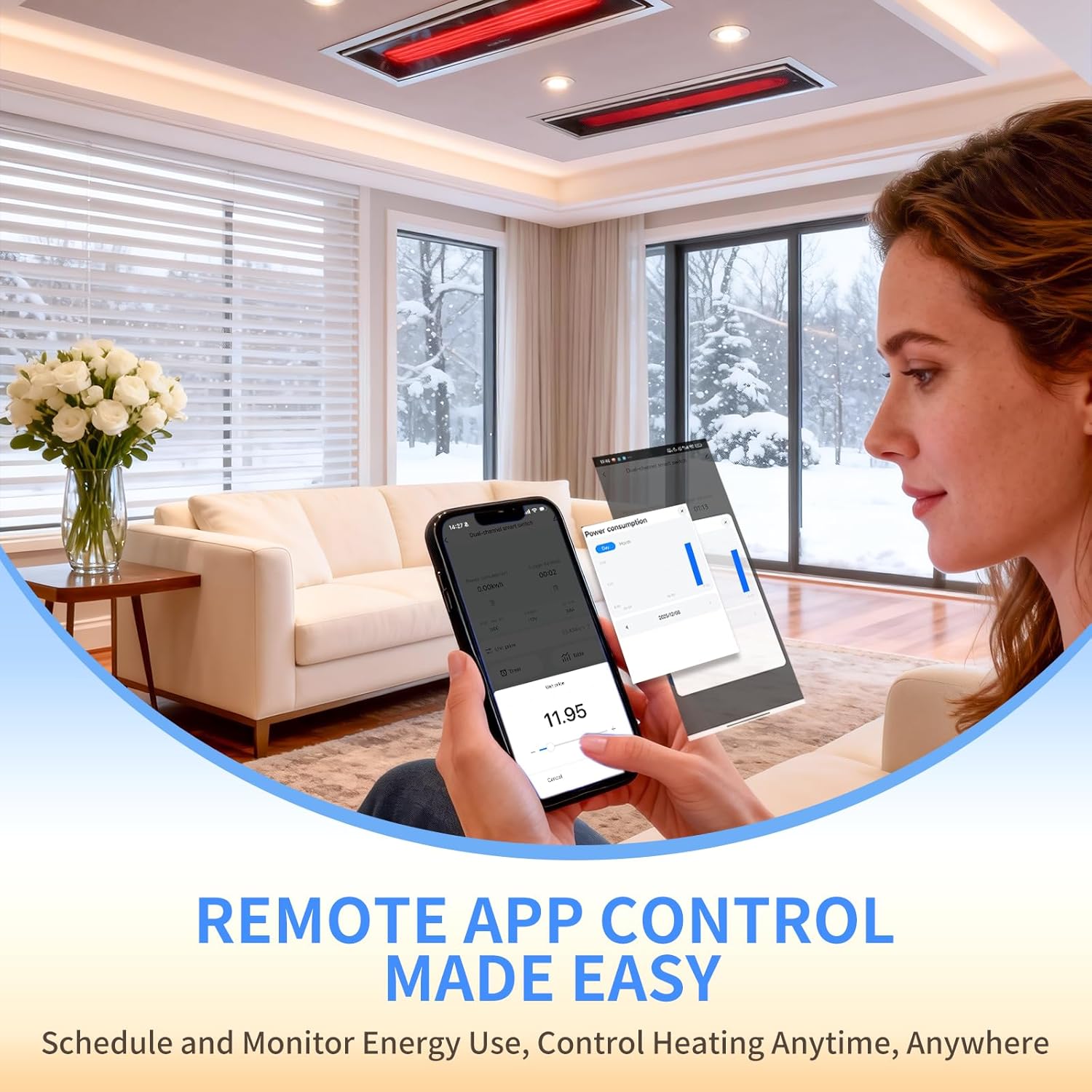 Smart Heat On/Off Controller, Compatible with Bromic Platinum & Tungsten Series, Remote App Control,Dual-Channel 3000W/15A per Channel, Wi-Fi & Bluetooth Enabled