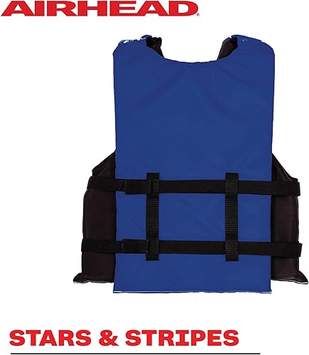 Vista 3 de Sportstuff - Chaleco salvavidas tipo III para niños, aprobado por la Guardia Costera de EE. UU., lados abiertos con 3 cinturones y hebillas, tela