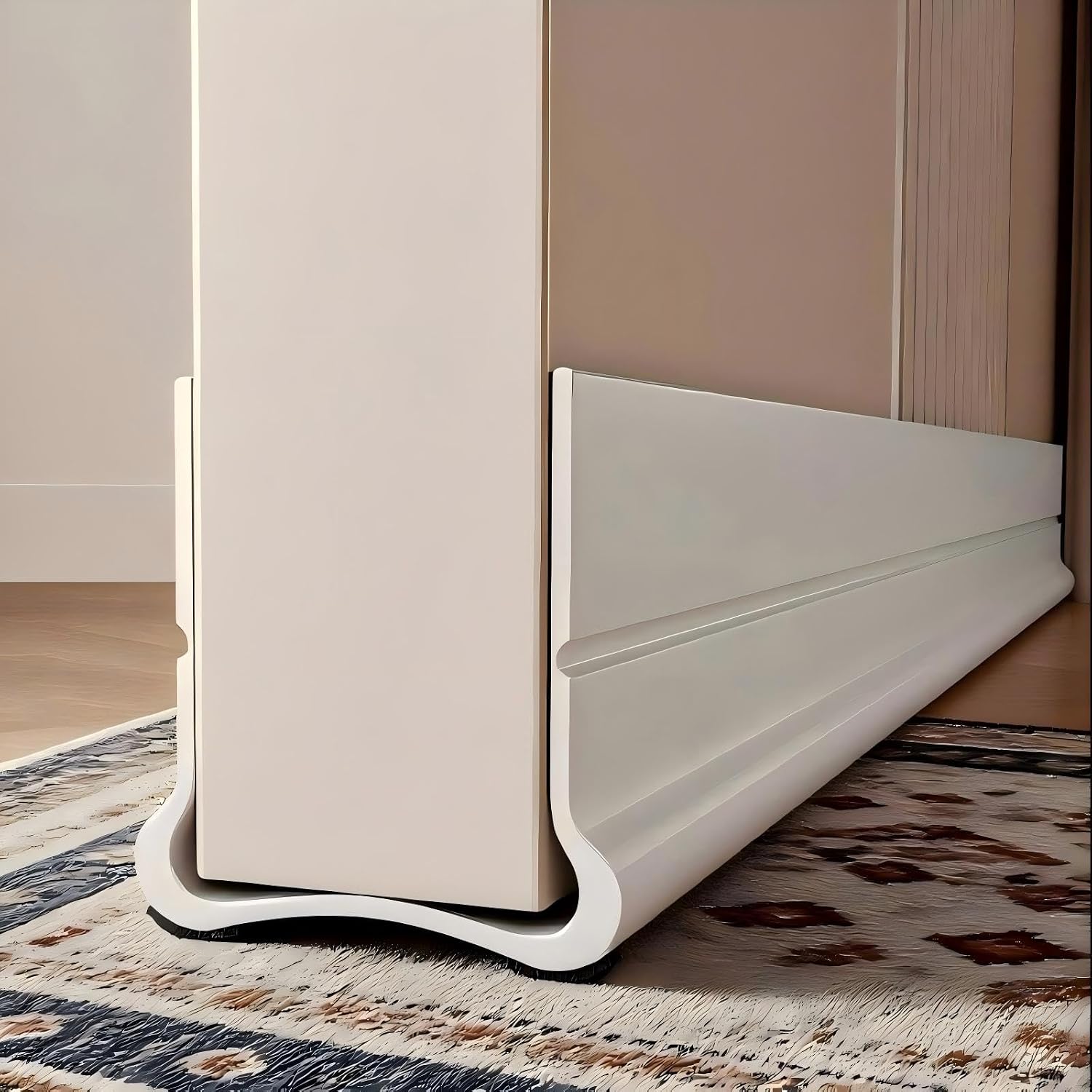 Paraspifferi Per Porta 96 Cm Bianco – Cuscino Antivento, Antipolvere E Antirumore Per Bagno E Cucina