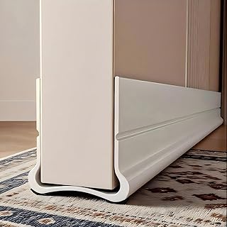 Door Draught Excluder, PVC Door Seal for Protection from Sound, Cold, Moisture and Insects Silicone (White, 36inch)