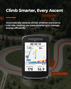 Magene C606 V2 Bike Computer GPS 2.8 Color Touchscreen, Multi-Scenario ClimbPro, Live Segments, Cycling Dynamics, Offline Navigation & 15-25Hr Battery