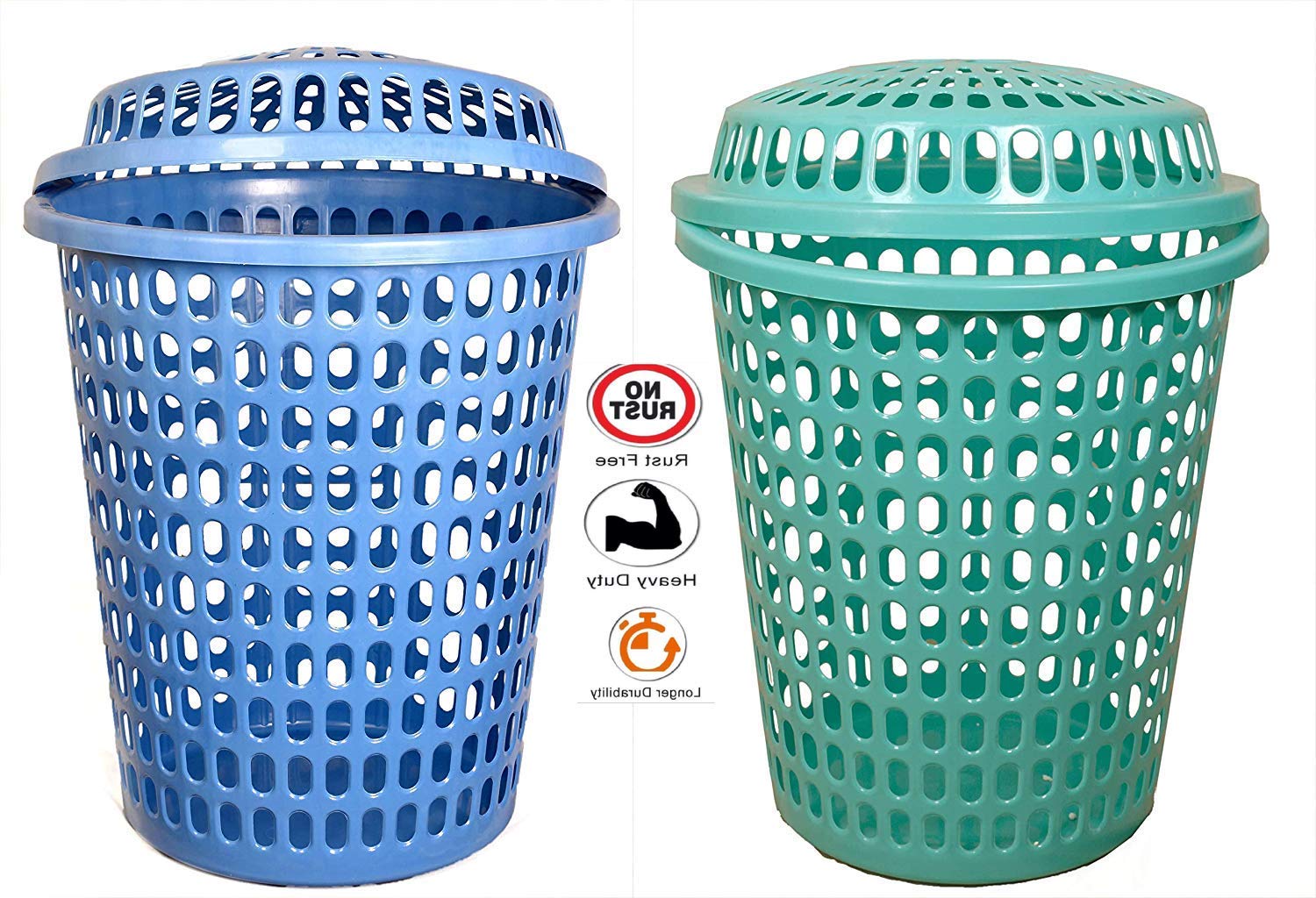 Durable Laundry Basket with Lid - 50L -1