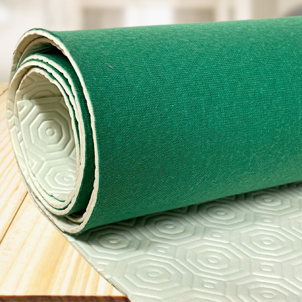acquaverde | Mollettone Copritavolo, Panno in Feltro Verde Antimacchia e Base in PVC Bianco Antiscivolo e Antiurto, cm 140x180, Tovaglia Protettiva per Tavolo Rettangolare e da Gioco – MADE IN ITALY