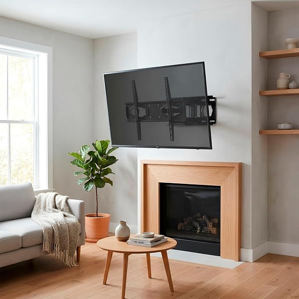 Harbour Housewares Full Motion TV Wall Bracket 25-65" β Tilt, Swivel & Rotate, VESA 100x100-400x400, Supports Up to 40kg, Black Steel, Home Cinema Mount - 2