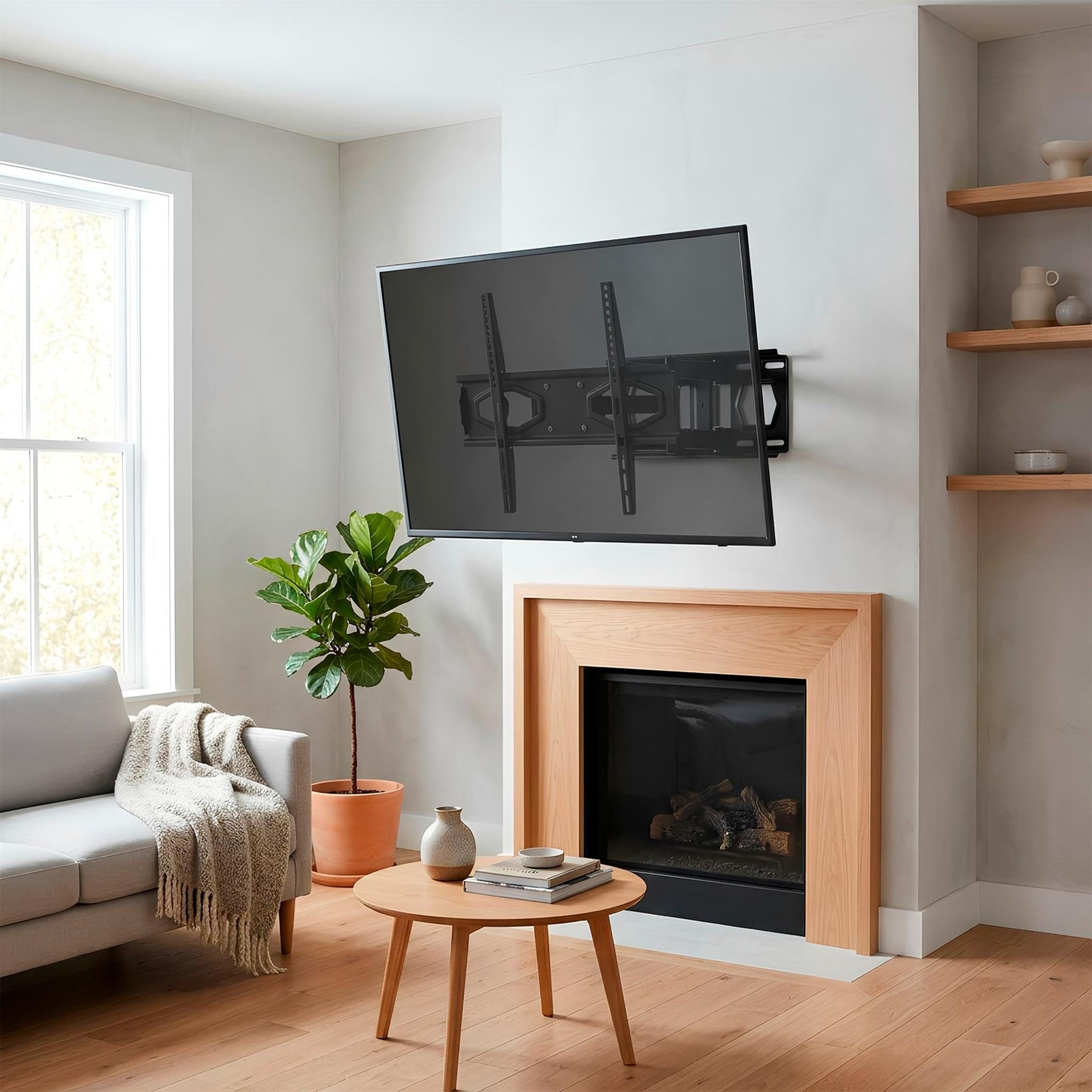 Harbour Housewares Full Motion TV Wall Bracket 25-65" – Tilt, Swivel & Rotate, VESA 100x100-400x400, Supports Up to 40kg, Black Steel, Home Cinema Mount — view 2