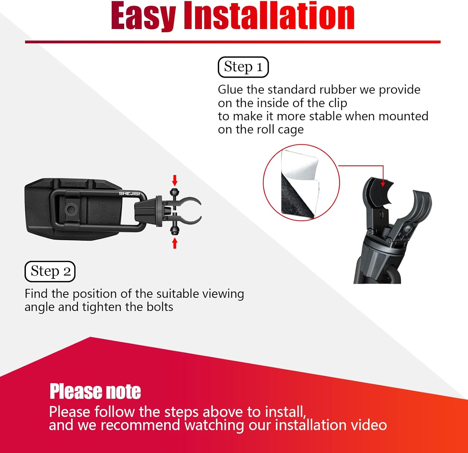 UTV Side Mirrors for 1.65"-2" Roll Cage, Aluminum Solid Bracket,2023 New UTV Mirrors,Adjustable Satisfactory Viewing Angle Compatible with Polaris RZR,Can Am,Kawasaki Mule,Honda Pioneer SXS